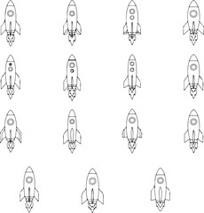 Rocket Line Art: Geometric Patterns & Designs