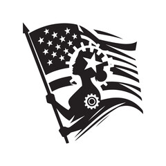 patriotic vector silhouette clip art logo design illustration. Independence day abstract graphic idea collection