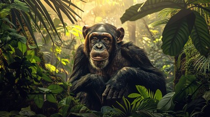 close up of a monkey in the jungle, monkey in the nature