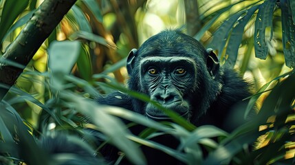 close up of a monkey in the jungle, monkey in the nature
