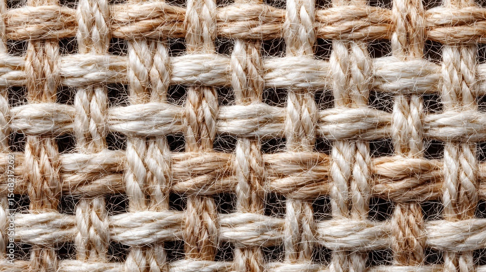 Poster exploring the intricate details of raw canvas fabric showcasing unique coarse weave patterns and tex