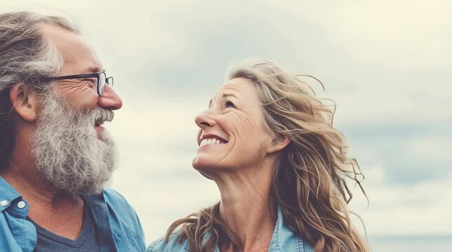 You and me. Elder couple in holidays. Reflecting confidence, lovematurity and authenticity on holidays Ideal for retirement, lifestyle, travel and tourism themes
