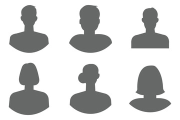 Avatar, user profile, person icon. Gender-neutral silhouette in grayscale. Flat vector illustration. Ideal for social media profiles, app icons, screensavers, and profile picture templates. User icon.
