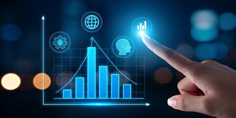 Business growth chart and data analysis concept art