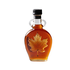 bottle of maple syrup isolated