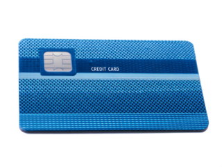 Blue credit card isolated on white background .png 