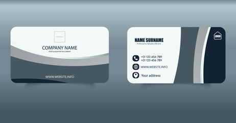 Elegant Professional Business Card Template in Grey and Black