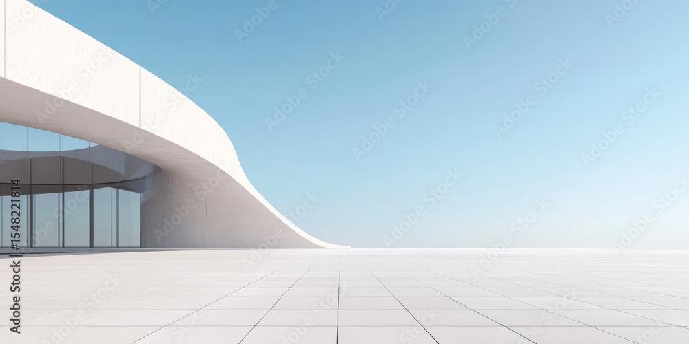 Poster elegant modern architecture with curved lines and minimalist design