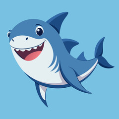 Obraz premium shark cartoon isolated on white