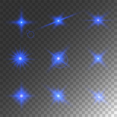 Lens Flare, light glow effect. sun or realistic shining star with backlight effect. bokeh glitter and sparkles or sparkles on transparent background.