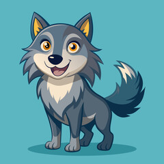 vector illustration of cartoon dog
