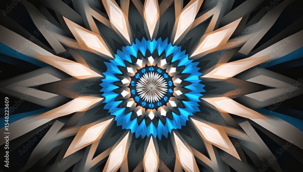 Poster intricate symmetrical design with a central focus