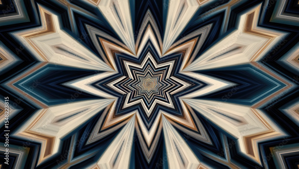 Poster abstract, symmetrical pattern with radial design