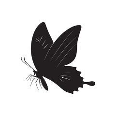 Elegant Butterfly Silhouette Vector Design, Black and White Butterfly, butterfly pattern, t-shirt design butterfly, Decorative Butterfly Silhouette Artwork, butterfly shape, silhouette animal,