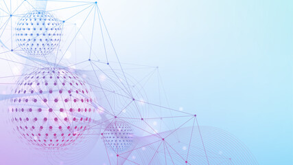 Quantum computing. Quantum processing. Artificial intelligence quantum computer technology concept. Future new technology for business or science presentation. Vector illustration.