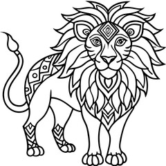 Obraz premium mandala lion coloring pages