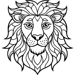 Obraz premium mandala lion coloring pages