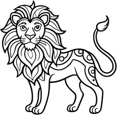 Obraz premium mandala lion coloring pages