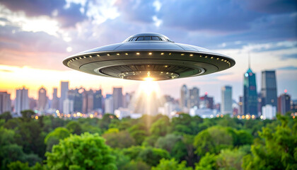 Spinning UFO Object on Green Screen for Sci-Fi Flying Animation or VFX Scene