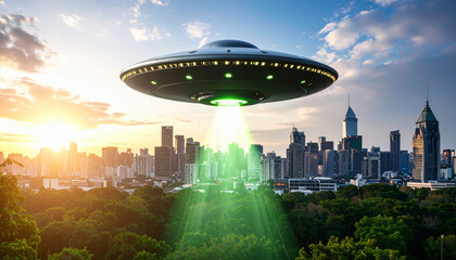 Spinning UFO Object on Green Screen for Sci-Fi Flying Animation or VFX Scene