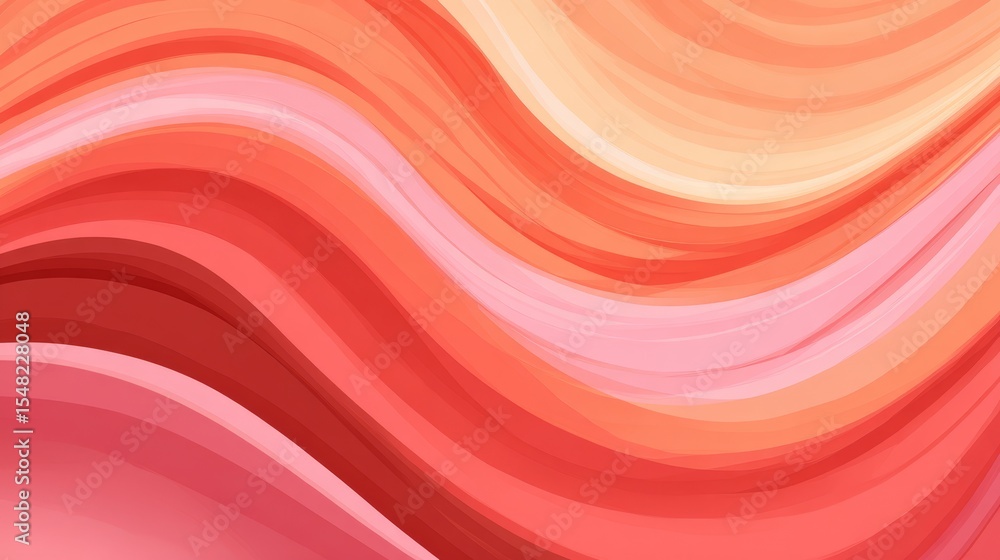 Poster vibrant pink and peach abstract waves with textured pattern