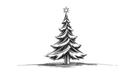 christmas tree, silhouette, isolated, white background, black shape, pine tree, evergreen, festive symbol, holiday icon, simple outline, clean design, vector, decoration shape, winter theme, minimal s