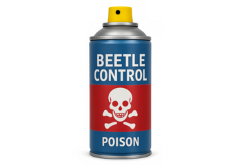 Beetle control poison spray can with transparent background