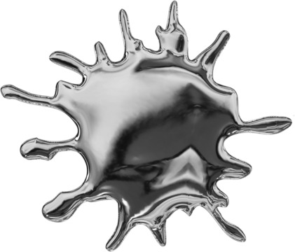Metal liquido. 3d chrome metal organic fluid shapes and stars. Abstract liquid mercury metallic icon. 3d rendering aluminum gradient shape design. Diseño de formas abstractas. PNG