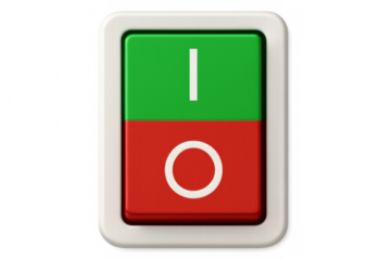 On off switch button showing power, control and start