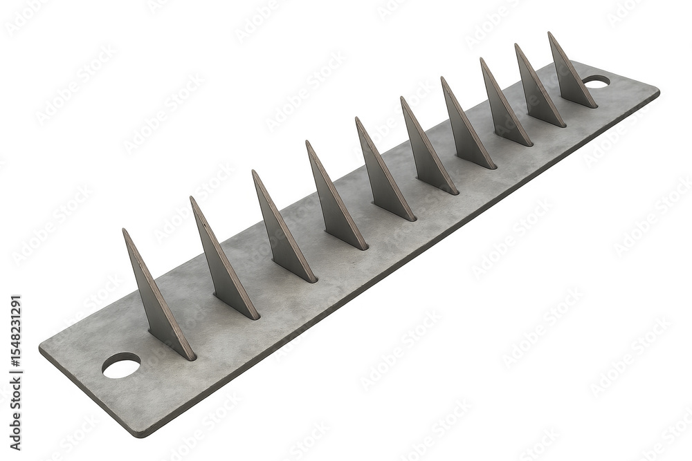 Poster metal spikes protecting building from unwanted access on transparent background