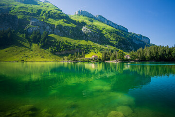 lake and mountains