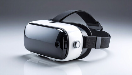VR Headset with Minimal Background Clean Modern Design Virtual Reality Technology

