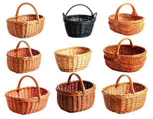 Obraz premium Shopping basket set isolate on transparent background.