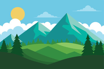 mountain landscape Vector illustration 