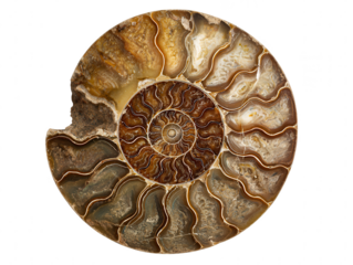 Fossil Shell Cross-Section Ancient Geometry of the Earth, A Captivating Fossilized Shell Slice.