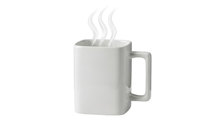 Isolated Plain White Mug with Steam