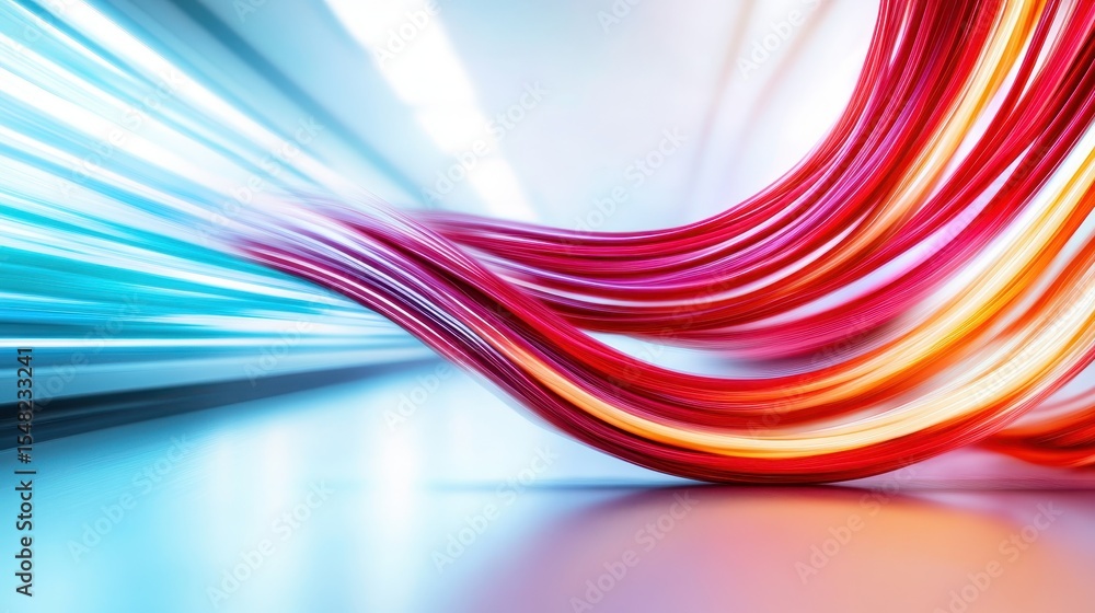 Aufkleber an artistic representation of flowing abstract lines in vivid colors creates a sense of movement and