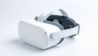 VR Headset with Minimal Background Clean Modern Design Virtual Reality Technology

