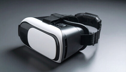 VR Headset with Minimal Background Clean Modern Design Virtual Reality Technology

