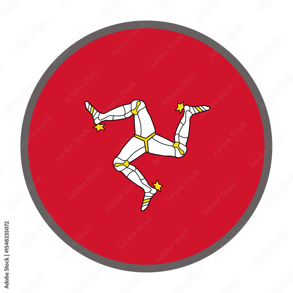 Poster round flag of isle of man on white background vector vector round flag