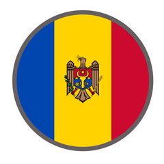 Obraz premium round flag of Moldova on white background vector Vector round flag