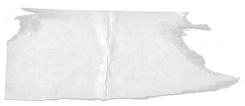 Hoja de papel rota. Hoja h&uacute;meda. White ripped paper torn edges strips isolated on white background. PNG