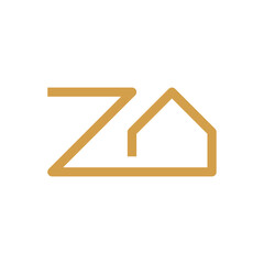 Letter Z house line minimal logo