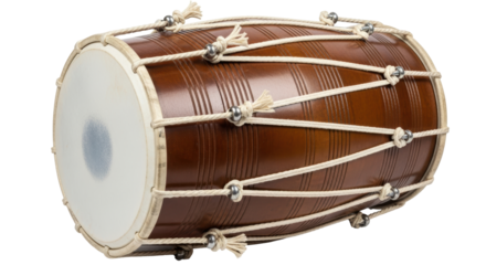 Isolated Traditional Indian Dhol Drum