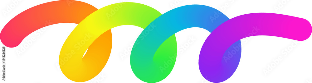 Poster color gradient abstract shape. wavy curved rainbow ribbon. neon colors design element. dynamic squig