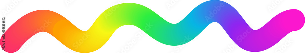 Poster color gradient abstract shape. wavy curved rainbow ribbon. neon colors design element. dynamic squig