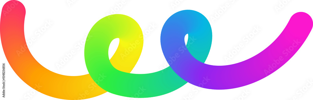 Poster color gradient abstract shape. wavy curved rainbow ribbon. neon colors design element. dynamic squig