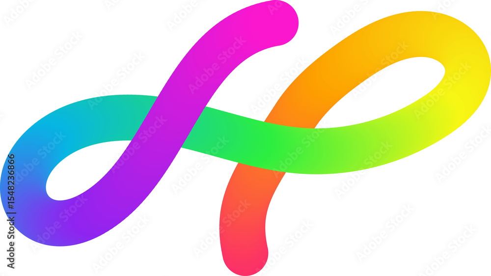 Poster color gradient abstract shape. wavy curved rainbow ribbon. neon colors design element. dynamic squig