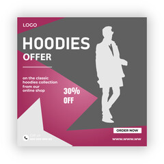 Pic up your new hoodie social media post design template




