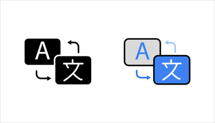 Fototapeta premium Language translation sign icon set. Dictionary. For mobile app. Vector EPS 10. Isolated on white background 